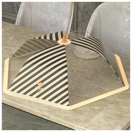 Bärbar cover i paraplystil Hopfällbar mesh Matparaply-tält Anti-fly bordsmatsöverdrag round 70cm dark green plaid