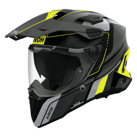 Kask Adventure Airoh Commander 2 Carbon Żółty Matowy L