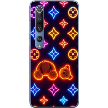 Kompatibelt Mobilskal till Xiaomi Xiaomi Mi 10 Pro 5G Neonfärgat lyxmönster med glödande nalle i pop art-estetik