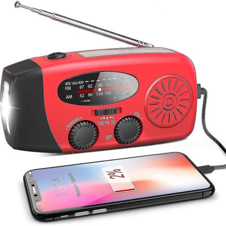 Nöd solradio med handvev, väderradio med LED-ficklampa, telefon powerbank-laddare EU_Paris