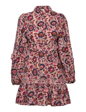 Baby Cord Flounce Dress Kort Kjole Rosa By Ti Mo
