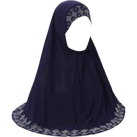 YC Dam glänsande strass muslimsk hijab elegant lång turban mössa huvudomslag sjal