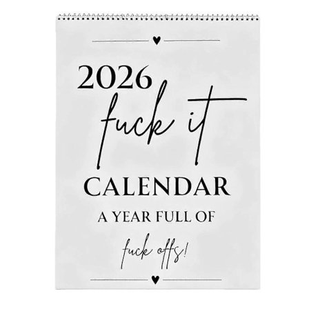 The 2026 Fuck It Kalender 12 Månaders Rolig Svordomskalender med Fräcka Citat Kontorsinredning för Kvinnor Män