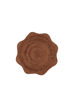 Pick A Poppy Scallop Rotting Bordstablett - 33 Cm Serveringstillbehör Brun 36