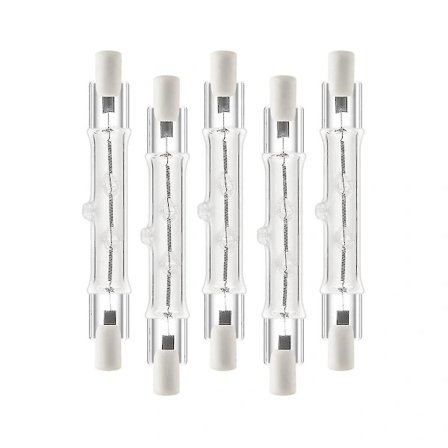 5-pak R7s 118mm 300w 230v, R7s Halogen-lineærpære, dæmpbar Halogen-lampe til konstruktion Wo-Good