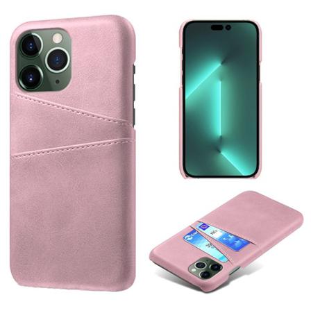 SKALO iPhone 14 Pro Max PU-læder Kortholder Cover - Rosa guld Pink gold