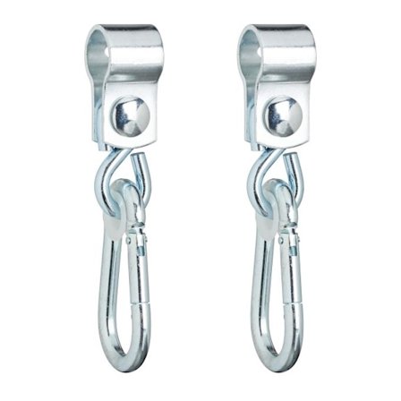 set med 2 vridbara krokar med karbinhakar