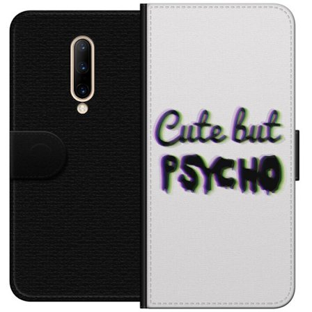 Kompatibel Tegnebogsetui til OnePlus 7 Pro Rainbow-farvet legetøjsfigur med et glad ansigt og farverige cirkler i en legesyg studieillustration