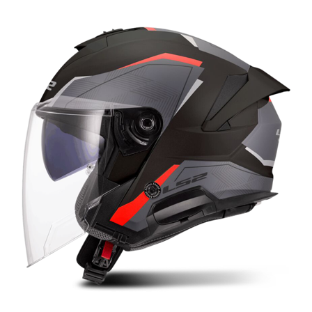 Jethelm LS2 OF618 Verso II Air Schwarz/Rot S