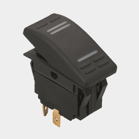 Switch, 3-pole, On-Off, 12 V, 15 A, with illumination, black