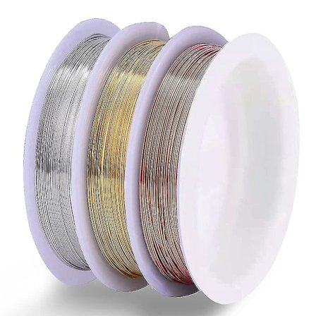 3 ruller smykke kobber perling tråd til smykkefremstilling forsyninger Diy håndværk