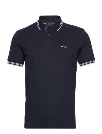 Paul Curved Polos Short-sleeved Svart BOSS