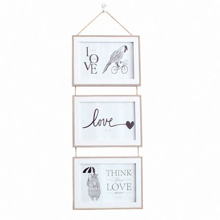 Triptyk rammesett (off-white, 6 tommer), veggmodell, vegg