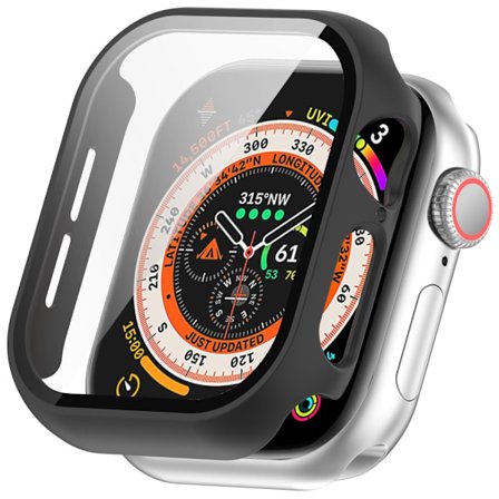 Skal til Apple Watch Series 10 46mm Hårdplast + Glas Sort