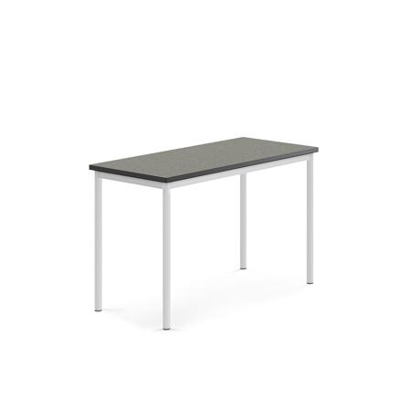 Tisch SONITUS, 1200x600x760 mm, Linoleum dunkelgrau, weiß