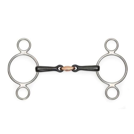 Shires Sweet Iron Horse 2 Ring Gag Bit 5in Black