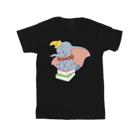 Disney Mens Dumbo Sitting On Books T-Shirt 5XL Svart