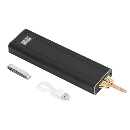 Punktsveiseapparat 80 nivåer justerbart bærbart sett Mini håndholdt LCD-skjerm DIY sveisemaskin for 18650 litiumbatteri