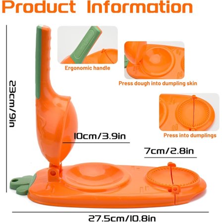 2-i-1 Tortillapresse og Dumplingform, Manuel Formgiver til Dumplingomslag
