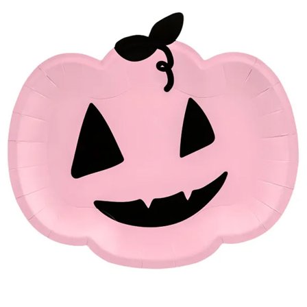 Pumpa Rosa Papperstallrik 6-pack - Partyninja.se