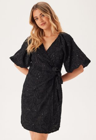 Object Collectors Item - Objfara Re 2/4 Wrap Dress - Black
