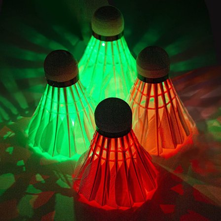 4 LED-sulkapalloa sisältävä sarja - sulkapallo, lasten LED-sulkapallo