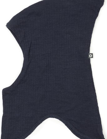 Balaclava, 2 Layers, Navy Drop Needle, Merino Wool Grey Smallstuff