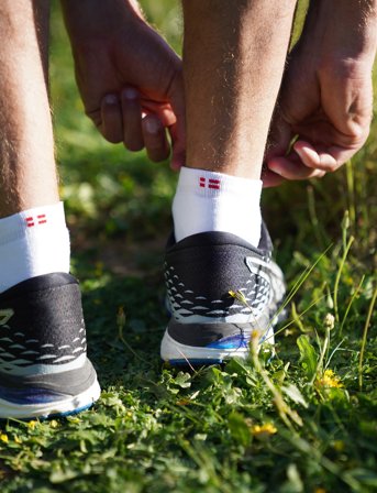 Danish Endurance Long Distance Running Low-Cut Socks 3-Pack - White - 35-38