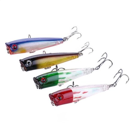 4 st Fiske Saltvatten Popper Beten Surf Fiske Beten Topwater Flytande Fiske Beten Surf Fiske Flytande Bete