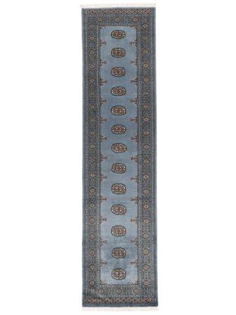 77X311 Tapis D'orient Pakistan Boukhara 2Ply De Couloir Noir/Bleu Foncé (Laine, Pakistan)