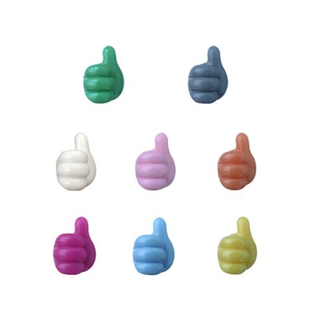 8 kappaletta seinään kiinnitettävää silikonista peukalokoukkua, monitoiminen peukalokoukku