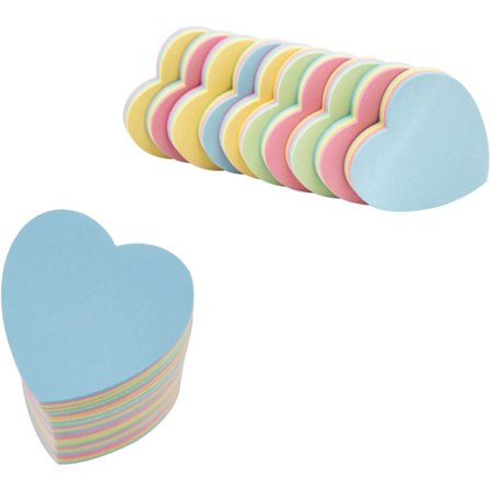 Hjärtformade klisterlappar - 10 block 76x76mm Söta Post-it S,ZQKLA