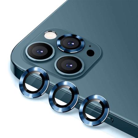 Iphone 12 Pro Max Kameralinsskydd Aluminum Alloy (3 Pcs) - Blä Blå