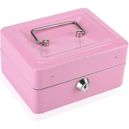 Sikkerhedsboks Mini Bærbar Stål Lille Låsbar Kontant Penge Mønt Sikker Boks Husholdning 1stk (pink)