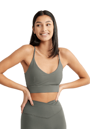 Drop of Mindfulness Ultimate Open Back Sports Bra Khaki Träningskläder Dam Grön XS