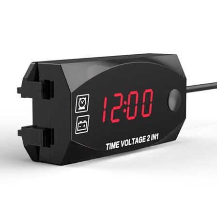 2 in 1 Universal moottoripyörän volttimittarin vedenpitävä näyttö