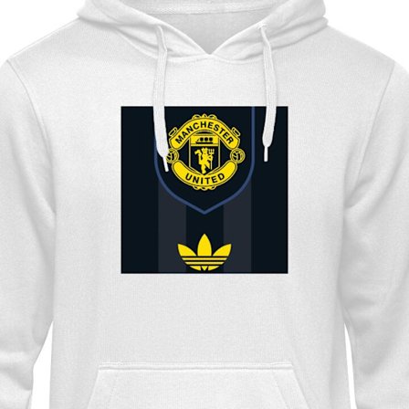 Barn Hoodie Manchester United Adidas logomärke fotbollsklubb affisch Premier League retro gul svart design konst
