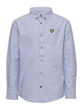 Oxford Long Sleeve Shirt Bright White Shirts Long-sleeved Shirts Blå Lyle & Scott Junior*Betinget Tilbud