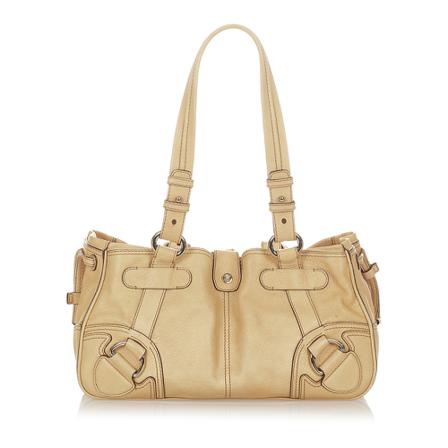 Celine Vintage, Pre-owned Leather Shoulder Bag Bruin, Dames, Maat:ONE Size