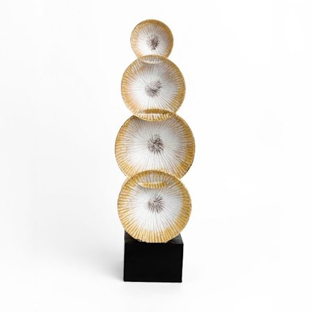 Polyresin kulta musta koristeellinen toteemi 16x12x49 cm