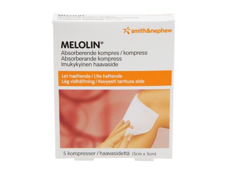 Melolin Steril 5 x 5 cm, 5 stk.