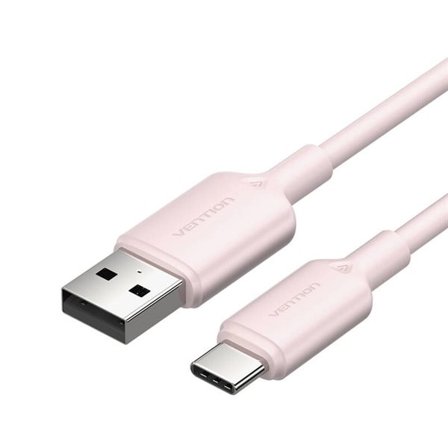 USB 2.0 A - USB-C 3A kaapeli Vention CTQPH 2M (vaaleanpunainen)