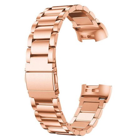 Fitbit Charge 3 klockarmband med tre pärlor i rostfritt stål - Roséguld