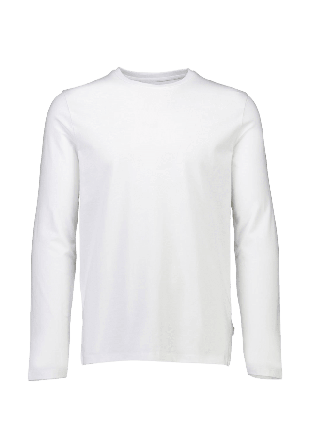 Lindbergh Basic O-Neck Stretch Tee L/S Kavajer Herr Vit L