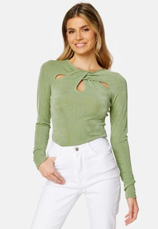 BUBBLEROOM Stefany cut out top Green Klær