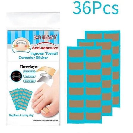 Korrigering Kit för Inåtväxta Tånaglar, Klistermärken för Inåtväxta Tånaglar, Rätande Behandling, Återhämtningskorrigering 36st