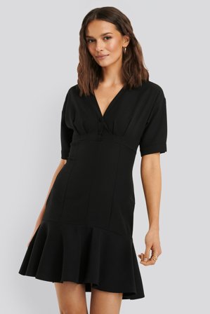 Trendyol Robe Col En V - Robe remise de diplomes - Noir - EU 36