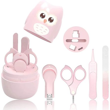 Baby Manicure | 4-i-1 Sæt Med Etui, Negleklipper, Saks, Fil Og Pincet