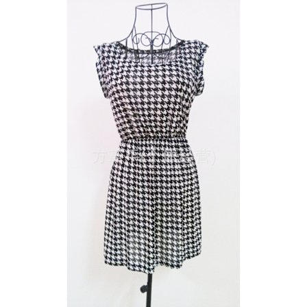 Nattklubb Svart Casual Kortärmad Leopardklänning med rund hals Chidori