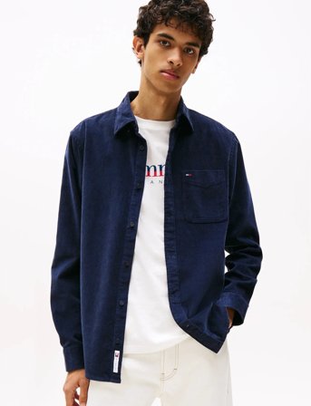 Tommy Jeans Tjm Reg Baby Cord Shirt Ext - Navy - XS